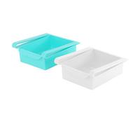 Geezy Fridge Drawer Shelf Organiser Space Saving Cupboard Storage Baskets Set Of 2