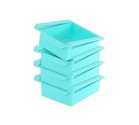 GEEZY Fridge Storage Organiser Retractable Fridge Drawer Under shelf Space Saving Storage Basket Fruit and Veg Containers Set of 4