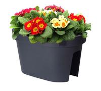 GEEZY Flower Pot, Anthracite Balcony Rail Planter, Durable Garden Fence Pot with Dual Compartments, UV Resistant, Eco-Friendly Hanging Plant Pots for Outdoor Decor, 26x40x24.5 cm