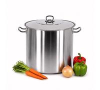 GEEZY Gastro Large Deep Stainless Steel Stock Pot with Lid Induction Stockpot 14L