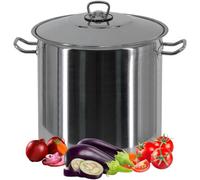 Geezy Gastro Large Deep Stainless Steel Stock Pot With Lid Induction Stockpot 17L