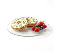GEEZY Glass rotating tray Turntable, Rotating Cake Decorating Table Serving Plate, 25 cm