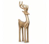 Geezy Gold Reindeer Statue Christmas Standing Deer Ornament Xmas Mantle Figurine Decor