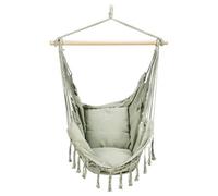 Geezy Green Hammock Hanging Swing Chair Indoor Outdoor Rope Seat Integrated Cushioning