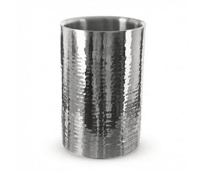 GEEZY Hammered Stainless Steel Champagne & Wine Cooler Bucket - Silver Double Walled Wine Bottle Chiller Ice Bucket - Insulated Prosecco Holder for Indoor Dinner Parties, Outdoor BBQ & Table Service