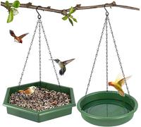 GEEZY Hanging Bird Feeder and Bath 2 in 1 - Dual Functionality, Weather Resista