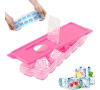 Geezy Ice Cube Tray With Lid Stackable Silicone Icecube Trays Reusable Moulds