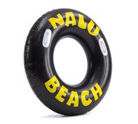 GEEZY Inflatable Turbo Tyre Swim Ring 47" (119cm) - Large Black Pool Float with Handles & Repair Patch - Heavy Duty Beach Rubber Ring & Swimming Pool Inflatables for Adults & Kids