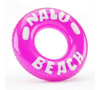 GEEZY Inflatable Turbo Tyre Swim Ring 47" (119cm) - Large Pink Pool Float with Handles & Repair Patch - Heavy Duty Beach Rubber Ring & Swimming Pool Inflatables for Adults & Kids