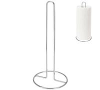 GEEZY Kitchen Roll Stand Freestanding Paper Tissue Towel Pole Holder Chrome Finish Stainless Steel