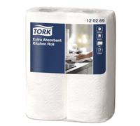 GEEZY Kitchen Towels, 2 Rolls per Pack, 64 Sheets per Roll, 2-Ply Tissues | Tackles everyday spills and general household cleaning. Multipurpose white kitchen paper absorbs grease and fluids.