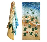 Geezy Large Beach Bath Microfibre Towel Turtles Design Lightweight Soft Sports Travel