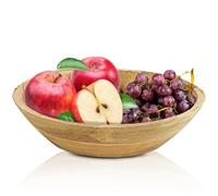 Geezy Large Mango Wooden Bowl 25Cm For Salad Fruit Food Premium Kitchen Serving Plate