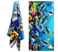 Geezy Large Microfibre Beach Bath Dolphins Towel Lightweight Travel Summer Towels