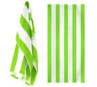 Geezy Large Microfibre Beach Towel Travel Camping Green Striped Holiday Pool Gym Towel