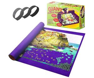 GEEZY Large Roll Up Jigsaw Puzzle Mat Roll, 3000 Pieces, Purple - Acrylic Felt Surface, Includes Tube & 3 Straps - Secure Puzzle Storage, Space-Saving & Portable - Ideal for Jigsaw Lovers