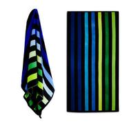 Geezy Large Velour Striped Beach Towel Travel Camping Swimming Holiday Soft Cotton