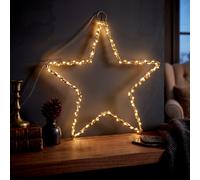 GEEZY LED Star Light Gold Metal Wire 30cm Battery Powered Warm White Indoor Xmas Gift