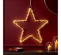 GEEZY LED Star Light Gold Metal Wire 50cm Battery Powered Warm White Indoor Xmas Gift