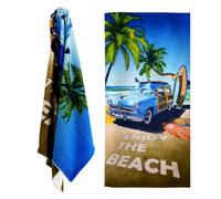 Geezy Lightweight Microfibre Bath Towel Enjoy The Beach Design Travel Holiday Camping