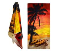 GEEZY Microfibre Beach Towel, Tortoise Design - Quick Drying, Lightweight, Sand-Free, Large & Durable, Summer Design - Beach Essentials for Travel, Holiday, Swimming, Sauna, Adults & Kids, 70x140cm