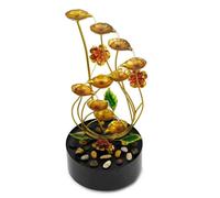 Geezy Metal Spiral Water Feature Outdoor Indoor Led Fountain Waterfall Garden Decor