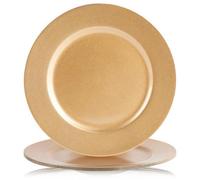 Geezy Metallic Gold Charger Plates 33Cm Christmas Wedding Dinner Party Table 4Pcs Set