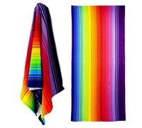 GEEZY Microfibre Beach Towel, Rainbow Design - Quick Drying, Lightweight, Sand-Free, Large & Durable, Summer Design - Beach Essentials for Travel, Holiday, Swimming, Sauna, Adults & Kids, 70x140cm
