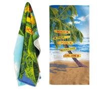 Geezy Microfibre Beach Towel Large Beach Bath Signs Lightweight Sports Travel Towel