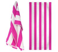 Geezy Microfibre Large Beach Towel Pink Striped Travel Gym Camping Swimming Holiday