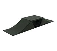 GEEZY Small Dual Sided Skate Ramp - Black, Anti Slip, Grit Surface, Snap-Together, Portable Outdoor Sports Accessory - For Kids Bikes, Skateboards, Roller Skates, BMX, MTB, RC Car