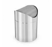 GEEZY 1.5L Mini Stainless Steel Swing Bin - Small Silver Table Top Recycling Bin with Lid - Desktop Trash Can for Kitchen Rubbish & Food Waste, Tea Bags, Office Paper, Vanity Makeup & Coffee Grounds