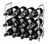 GEEZY Mts 3 Tier Stackable Chrome Wine Storage Display Rack Holder Up To 12 Bottles