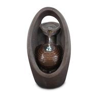 Geezy Oval Water Feature Outdoor Indoor Led Fountain Waterfall Garden Decor