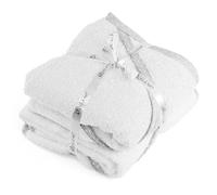 GEEZY Pack of 2 Hooded Baby Towels, White, 73 x 73cm - 100% Cotton Fabric Absorbent Bath Wrap, Embroidered Star Pattern, Cozy Snuggle Hood - Great Newborn Essentials for Baby Showers