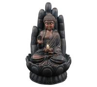 Geezy Palm Buddha Water Feature Outdoor Indoor Led Fountain Waterfall Garden Decor