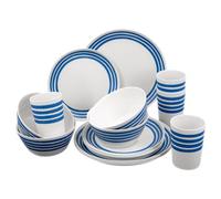 Geezy Picnic Dining 16 Piece Set Melamine Camping Caravan Outdoor Dinner Plate