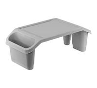 GEEZY Portable Bed Tray Table, Grey - Multipurpose Lap Tray Desk with Storage Pockets - Stackable & Lightweight Laptop Bed Table for Colouring, Activities, Breakfast, Crafts, Sofa, Kids & Adults