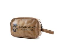 GEEZY PU Leather Mens Toiletry Bag - Travel Wash Bag & Organiser with Zipped Compartments & Side Handle - Water Resistant Grooming Case for Shaving Kit, Toiletries, Gym, Home, Trips