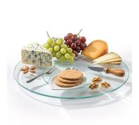 Geezy Rotating Lazy Susan Serving Tray Tempered Glass Turntable Cupcakes Desserts 32Cm