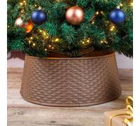 GEEZY Round Christmas Tree Skirt Festive Xmas Decoration Plastic Basket Bottom Cover