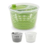 GEEZY Salad Spinner - Leaf Dryer, Lettuce Spinner & Vegetable Washer - 2 in 1 Colander Strainer Bowl, Manual Kitchen Gadget for Fruit & Veggies Drainer, Assorted Colours, 24cm