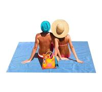 GEEZY Sand Free Beach Blanket 200x150cm - Dual Layer Mesh Mat for Holidays | Mesh lets sand slide through. 4 corner straps anchor the quick drying beach mat. Folds neatly into travel bags for trips.