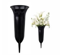 GEEZY Set of 2 Black Grave Vases with Spikes for Cemetery Memorials