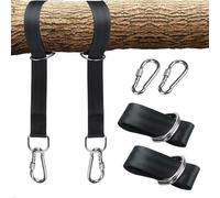 GEEZY Set of 2 Swing Hammock Tree Hanging Straps Hooks Carabiner Garden Swing Kit Fittings