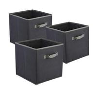 Geezy Set Of 3 Collapsible Foldable Storage Boxes Square Canvas Fabric Cubes Box Toys