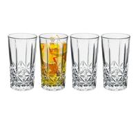 GEEZY Set of 4 Classic Glasses 260ML - Tall Transparent Drinking Tumblers for Gin, Spirits, Vodka, Water or Cocktail - Stylish Glassware Gift for Men - Durable, Dishwasher Safe Barware Set