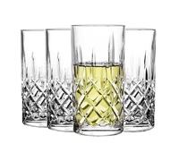GEEZY Set of 4 Classic Glasses 300mL - Tall Transparent Drinking Tumblers for Gin, Spirits, Vodka, Water or Cocktail - Stylish Glassware Gift for Men - Durable, Dishwasher Safe Barware Set