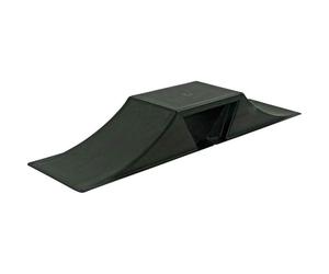 GEEZY Small Dual Sided Skate Ramp - Black, Anti Slip, Grit Surface, Snap-Together, Portable Outdoor Sports Accessory - For Kids Bikes, Skateboards, Roller Skates, BMX, MTB, RC Car