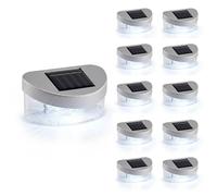 GEEZY LED Solar Fence Lights Outdoor Garden Solar Lights Waterproof Wall Lights Deck Patio Yard Outdoor Lights Garden Fence Decoration Set of 10